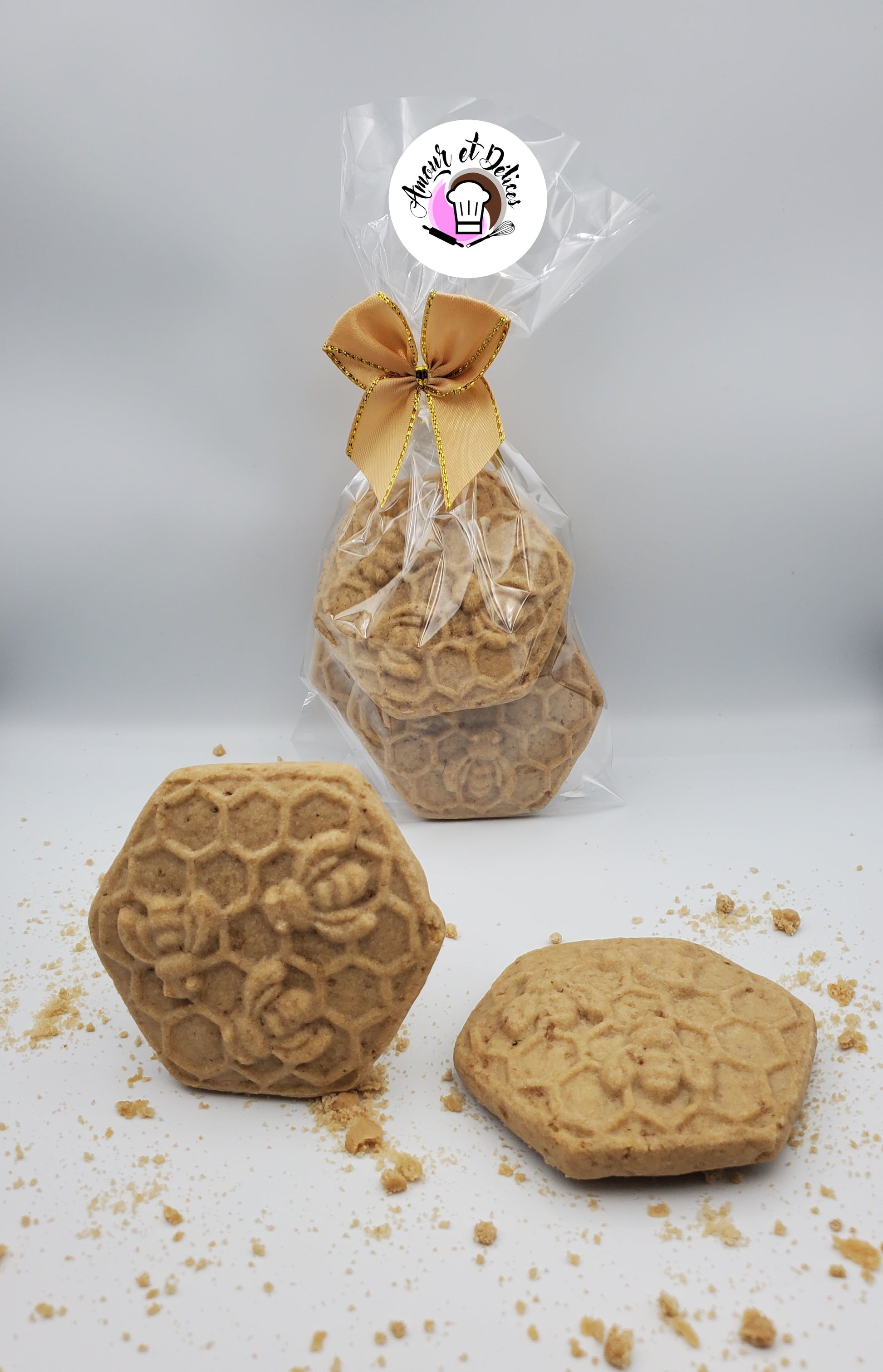 Biscuit gout marrons motif abeille